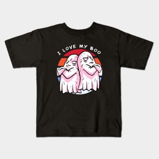 I Love My Boo Halloween Design Kids T-Shirt